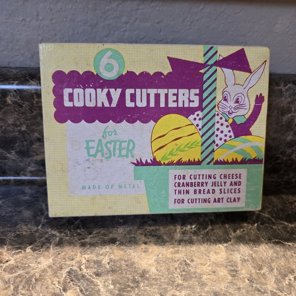 Vintage Easter Cookie (Cooky) Cutters 6 In Box Complete‎